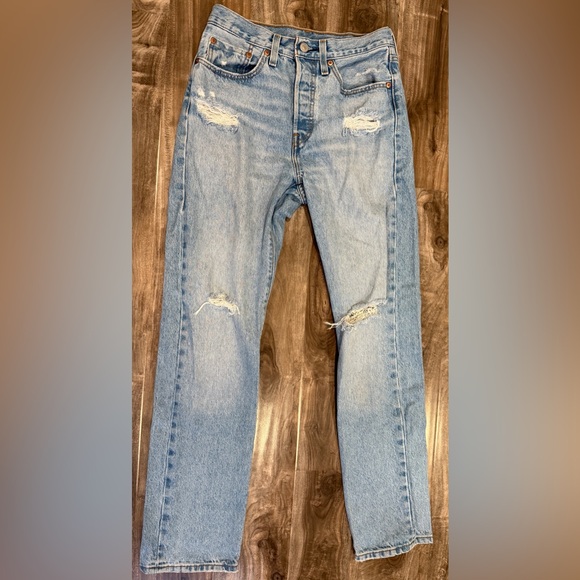 Levi's Denim - Levi’s Premium 501 Distressed Button-Fly Jeans – W26 L30